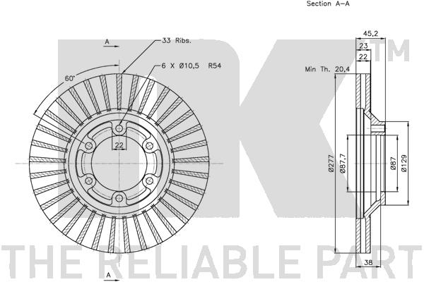 NK 203429 Bremsscheibe