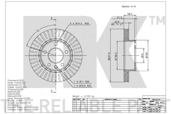 NK 203611 Bremsscheibe