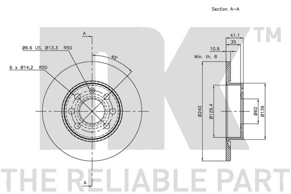 NK 203641 Bremsscheibe