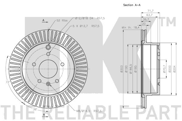 NK 203665 Bremsscheibe