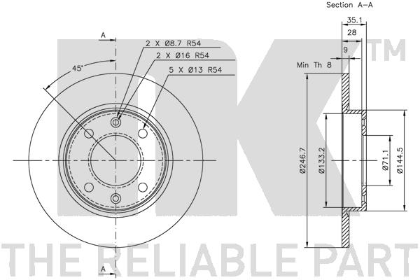 NK 203722 Bremsscheibe
