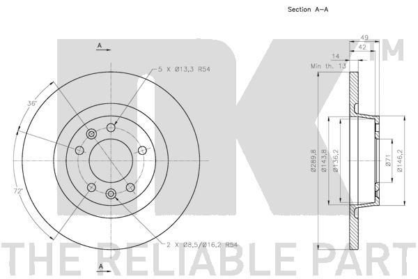 NK 203736 Bremsscheibe