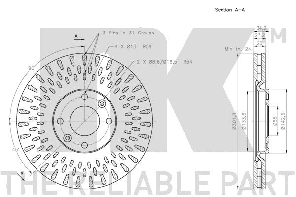NK 203737 Bremsscheibe