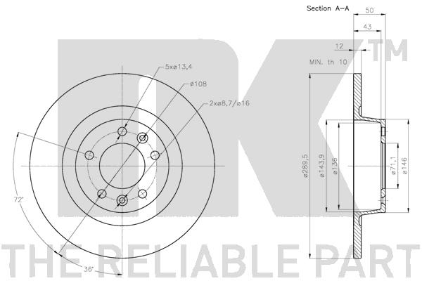 NK 203740 Bremsscheibe
