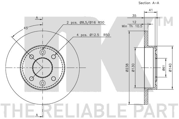NK 203908 Bremsscheibe
