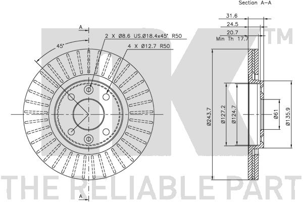 NK 203925 Bremsscheibe