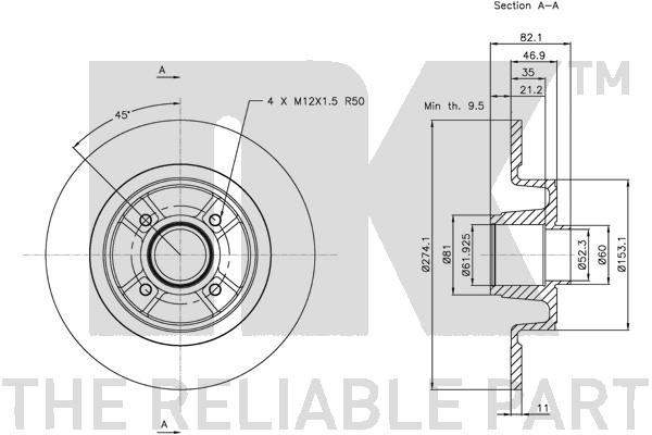 NK 203935 Bremsscheibe
