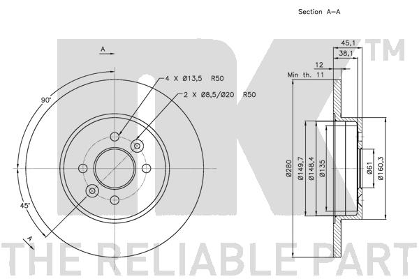 NK 203941 Bremsscheibe