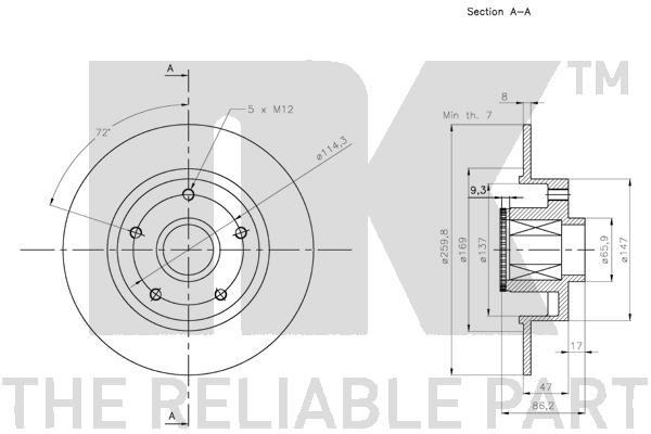 NK 203993 Bremsscheibe