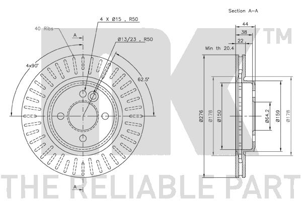 NK 204016 Bremsscheibe