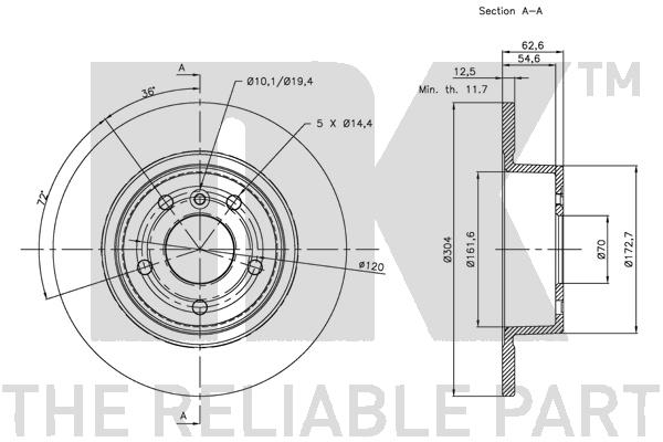 NK 204019 Bremsscheibe
