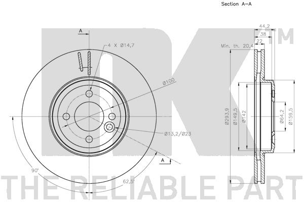 NK 204040 Bremsscheibe