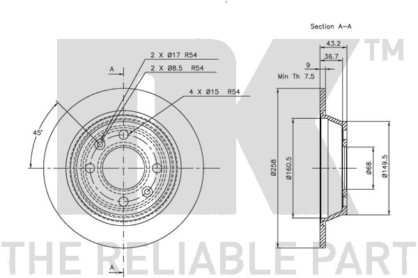 NK 204107 Bremsscheibe