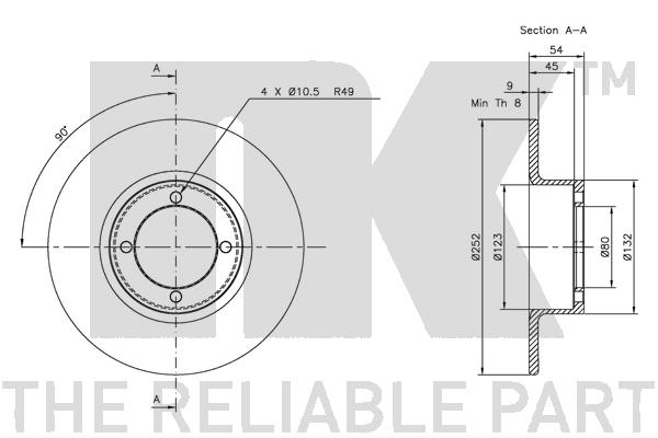 NK 204302 Bremsscheibe