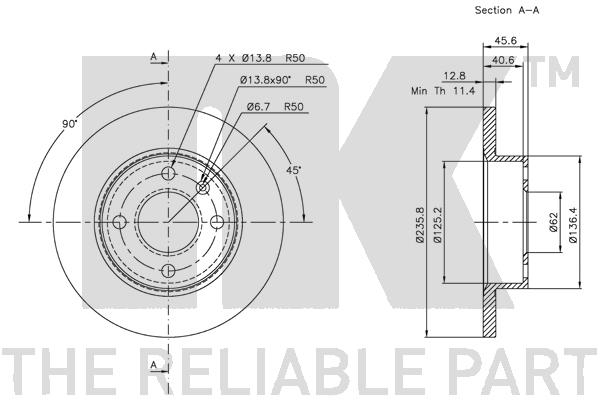 NK 204305 Bremsscheibe