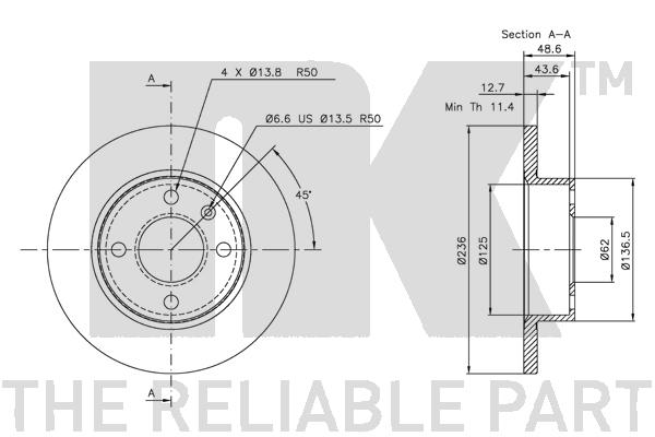 NK 204306 Bremsscheibe