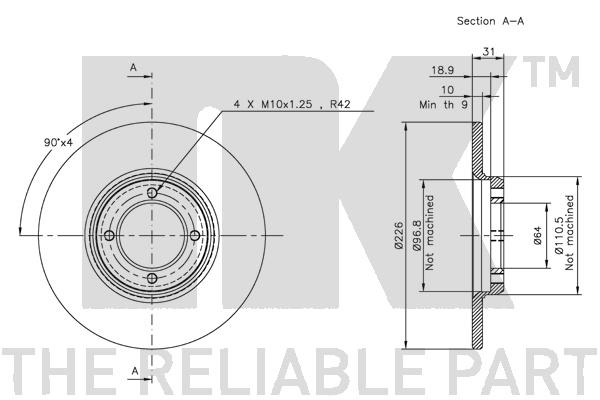 NK 204508 Bremsscheibe