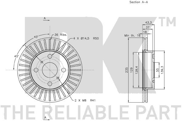 NK 3145100 Bremsscheibe