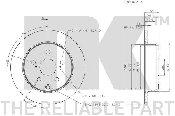 NK 3145114 Bremsscheibe