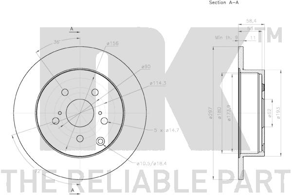NK 3145136 Bremsscheibe