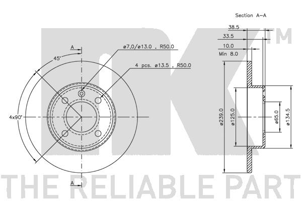 NK 204704 Bremsscheibe
