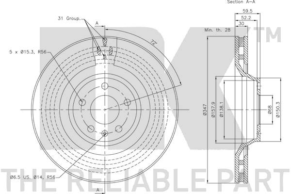 NK 3147108 Bremsscheibe