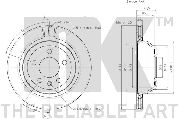 NK 3147114 Bremsscheibe