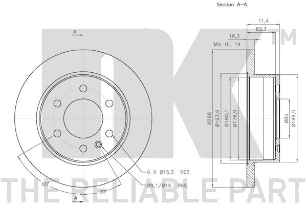 NK 3147122 Bremsscheibe