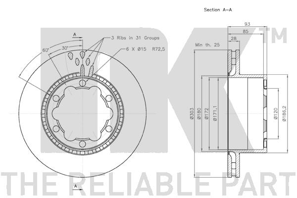 NK 3147124 Bremsscheibe