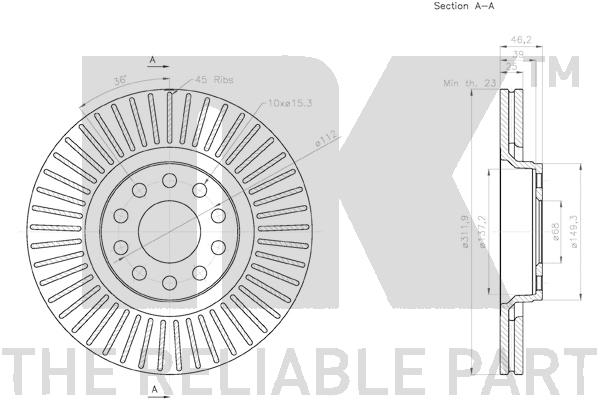 NK 3147134 Bremsscheibe