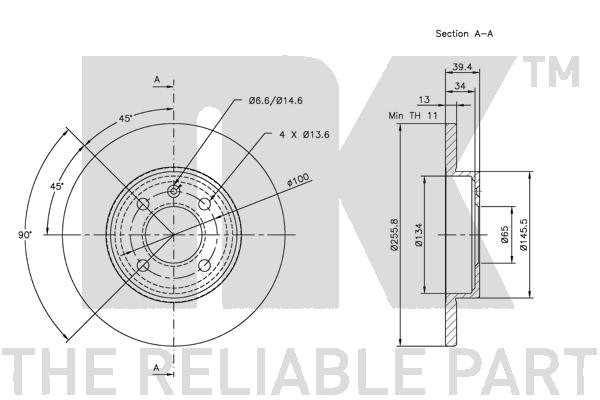 NK 204728 Bremsscheibe