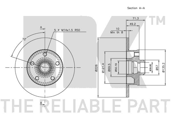 NK 204736 Bremsscheibe