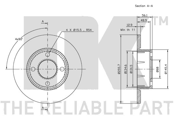 NK 204737 Bremsscheibe