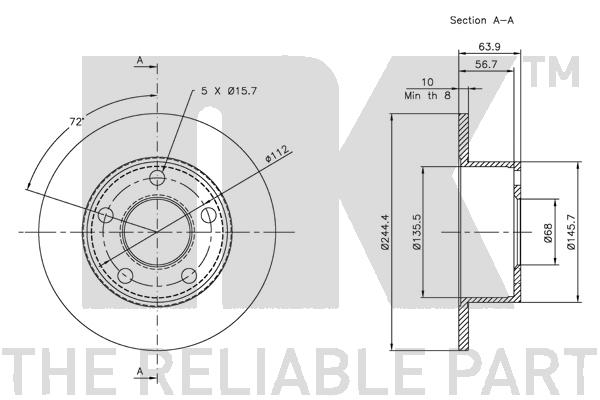 NK 204744 Bremsscheibe