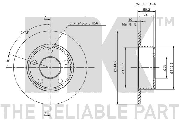 NK 204749 Bremsscheibe