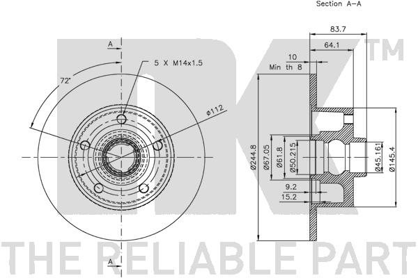 NK 204757 Bremsscheibe