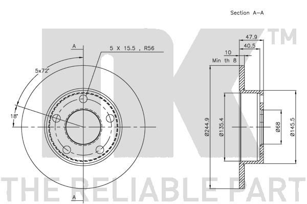 NK 204763 Bremsscheibe