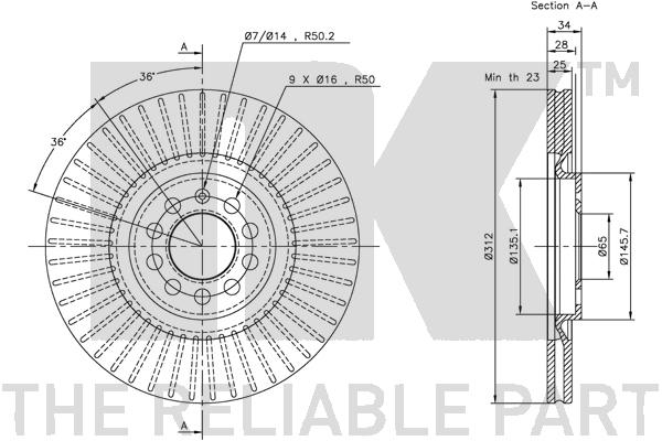 NK 204774 Bremsscheibe