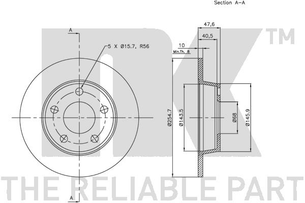 NK 204784 Bremsscheibe