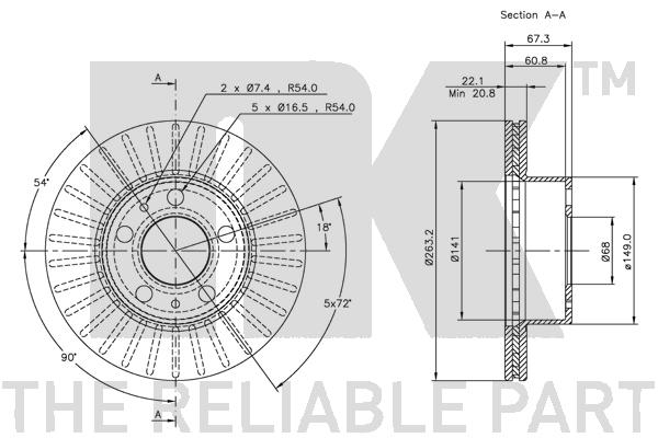 NK 204809 Bremsscheibe