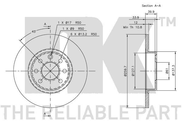 NK 204823 Bremsscheibe