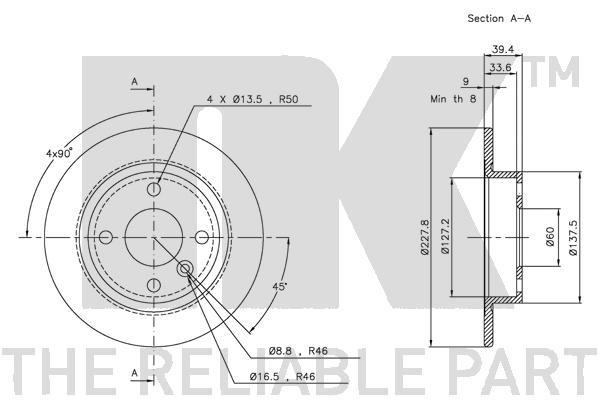 NK 204824 Bremsscheibe