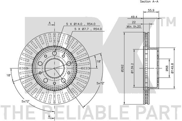 NK 204828 Bremsscheibe