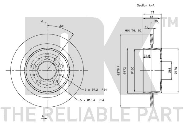 NK 204845 Bremsscheibe
