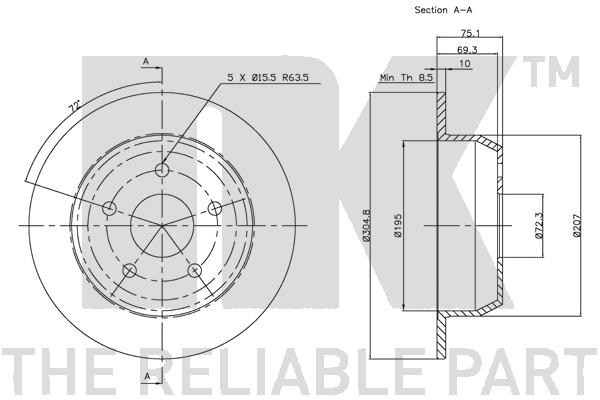 NK 209304 Bremsscheibe