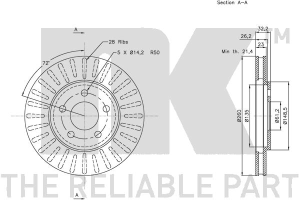 NK 209314 Bremsscheibe