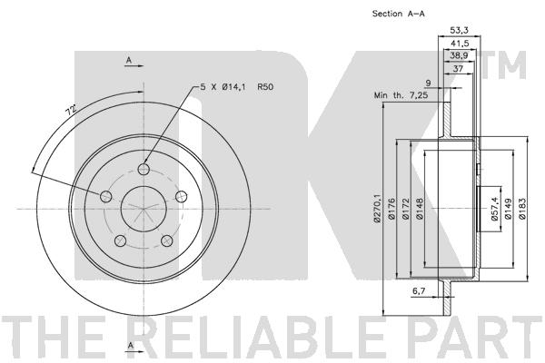 NK 209316 Bremsscheibe