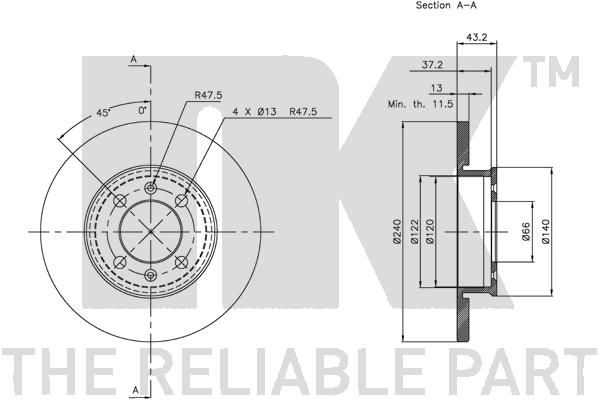 NK 209931 Bremsscheibe