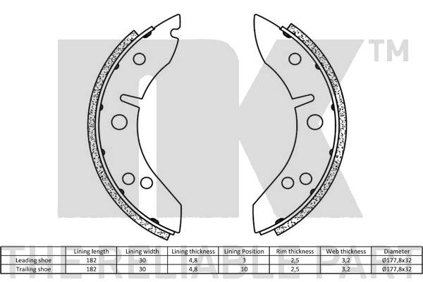 NK 2712001 Bremsbackensatz