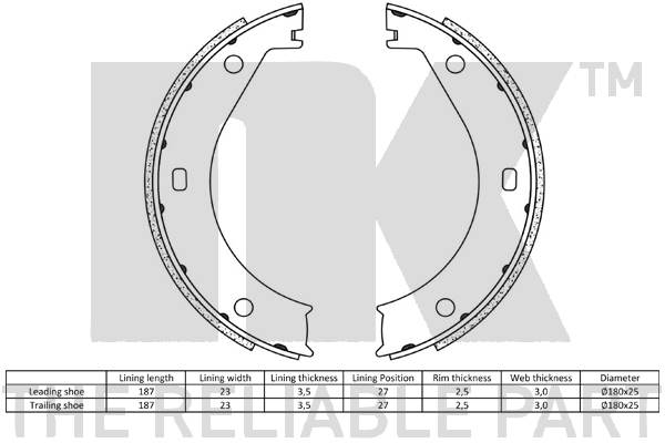 Brake Shoe Set, parking brake 2